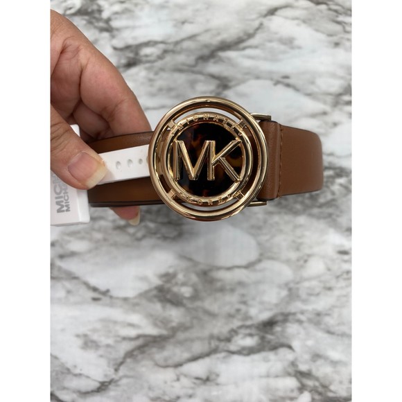 Michael Kors NWT Faux Tortoiseshell Buckle Leather Belt Luggage Brown Medium New main image 9